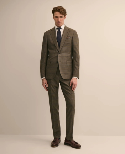 Brooks Brothers Explorer Collection Slim-Fit Overcheck Glen-Plaid Wool Suit Jacket, image 2