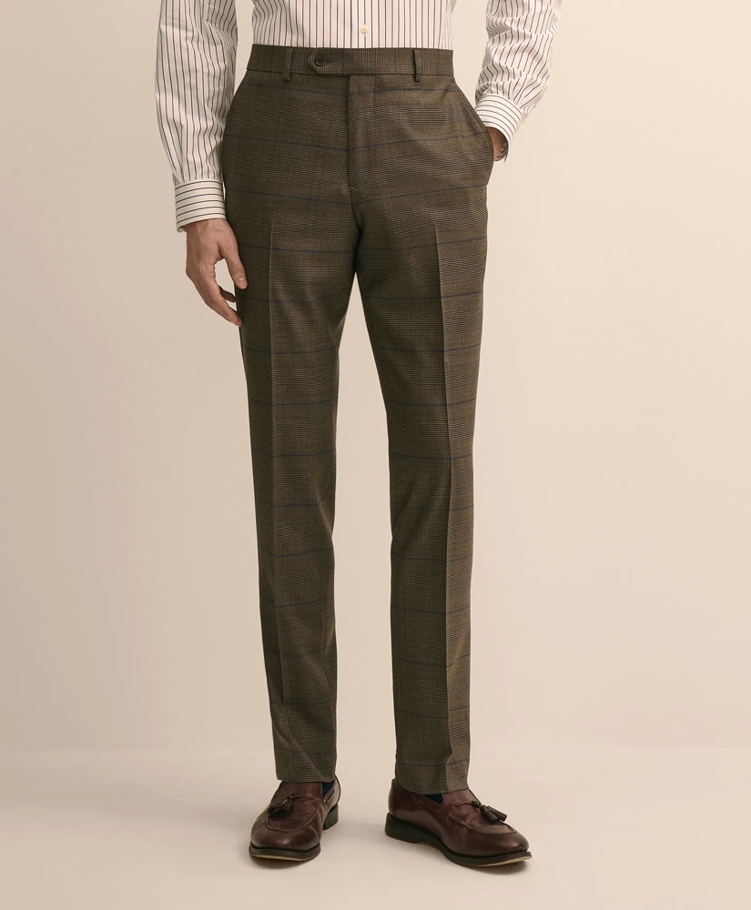 Brooks Brothers Explorer Collection Slim-Fit Overcheck Glen-Plaid Wool Suit Pants, image 2