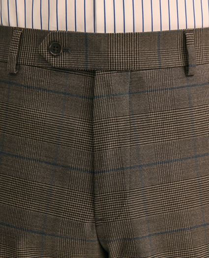 Brooks Brothers Explorer Collection Slim-Fit Overcheck Glen-Plaid Wool Suit Pants, image 4