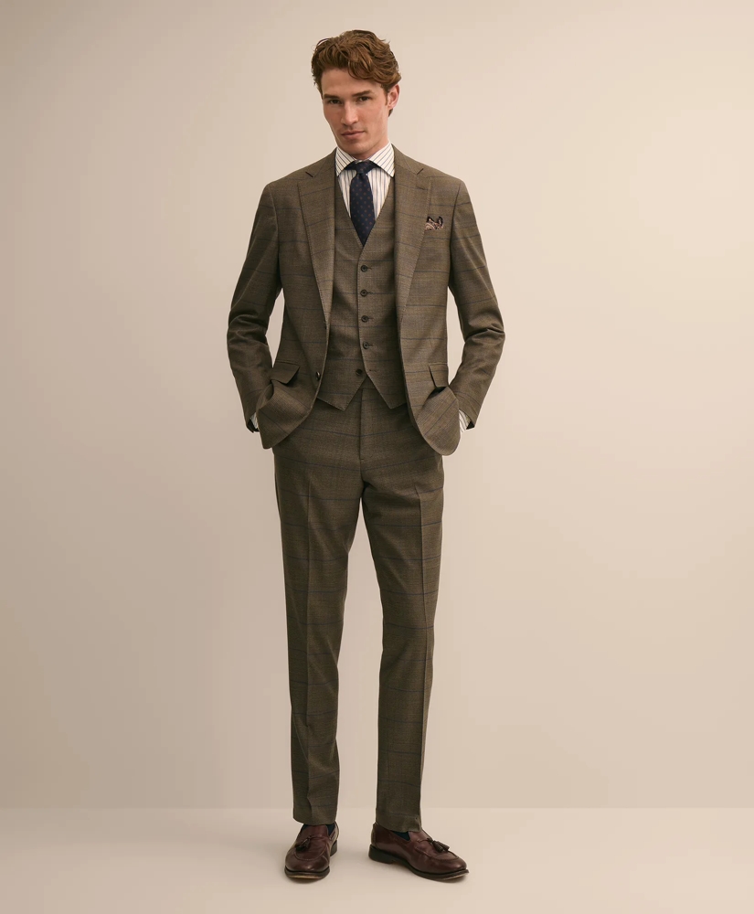 Brooks Brothers Explorer Collection Classic-Fit Overcheck Glen-Plaid Wool Vest, image 2
