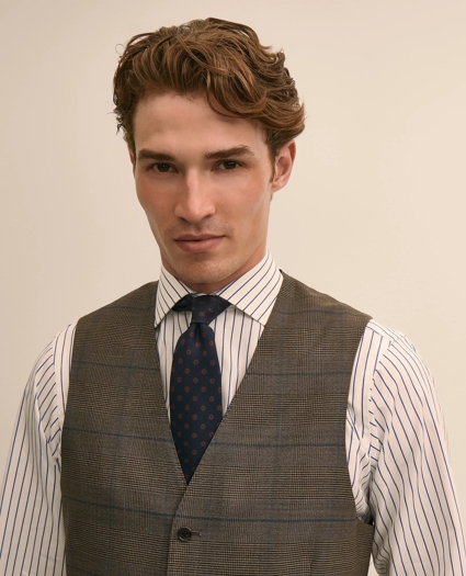 Brooks Brothers Explorer Collection Classic-Fit Overcheck Glen-Plaid Wool Vest, image 3
