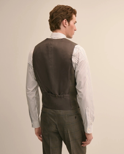 Brooks Brothers Explorer Collection Classic-Fit Overcheck Glen-Plaid Wool Vest, image 4