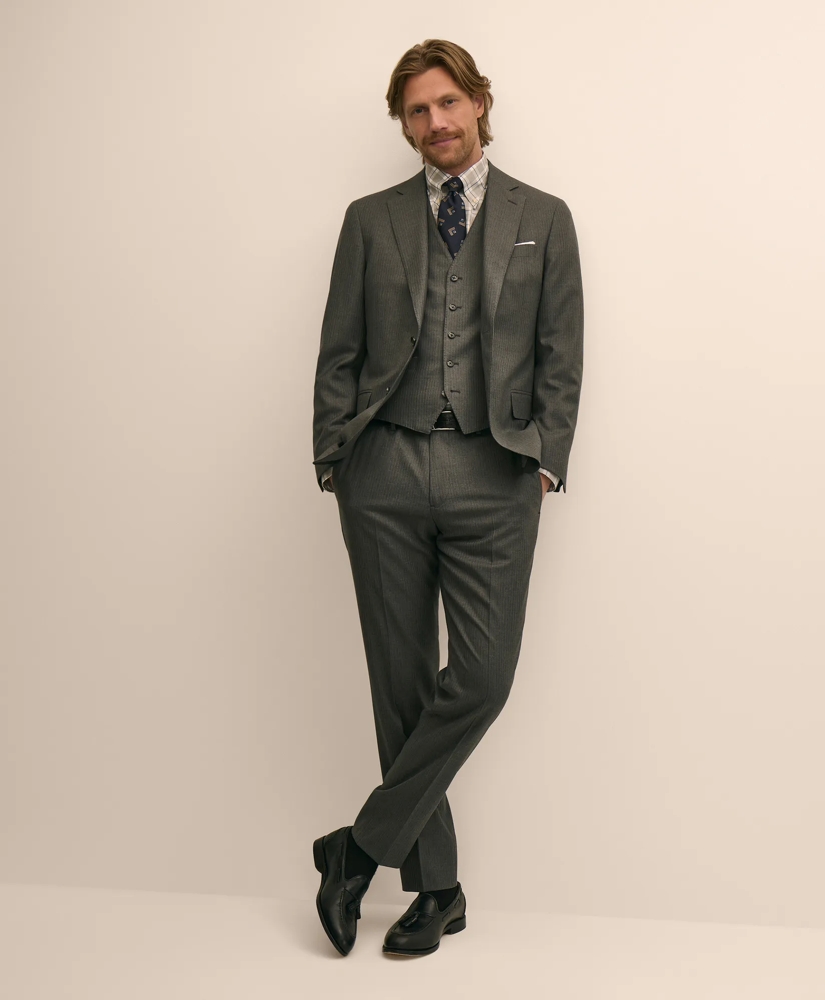Brooks Brothers Explorer Collection Classic Fit Pinstripe Wool Vest, image 2