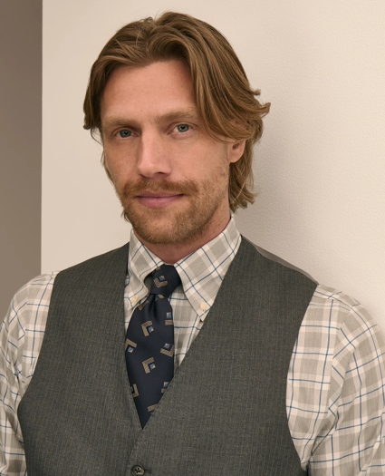 Brooks Brothers Explorer Collection Classic Fit Pinstripe Wool Vest, image 3