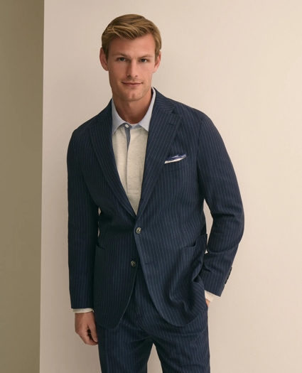 Classic Fit Cotton-Wool Pinstripe Suit Jacket, image 1