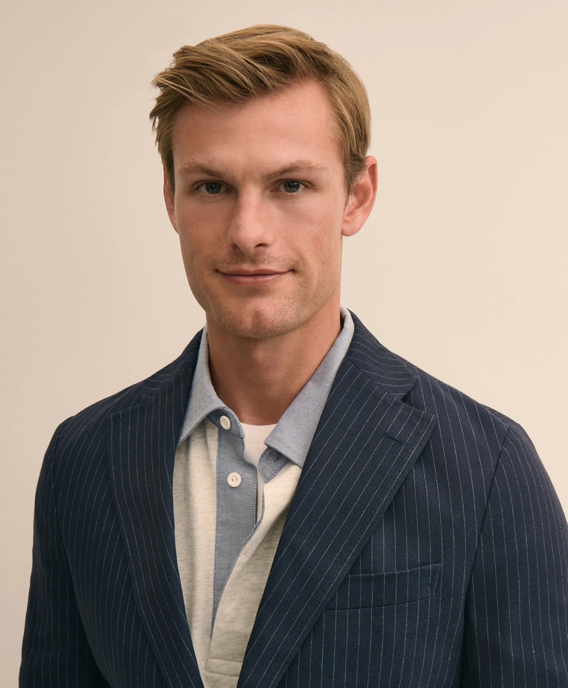 Classic Fit Cotton-Wool Pinstripe Suit Jacket, image 3