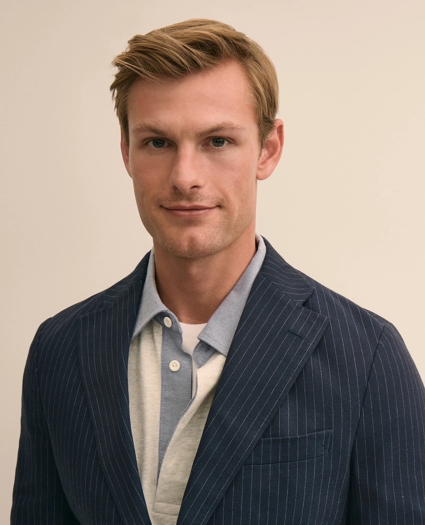 Classic Fit Cotton-Wool Pinstripe Suit Jacket, image 3