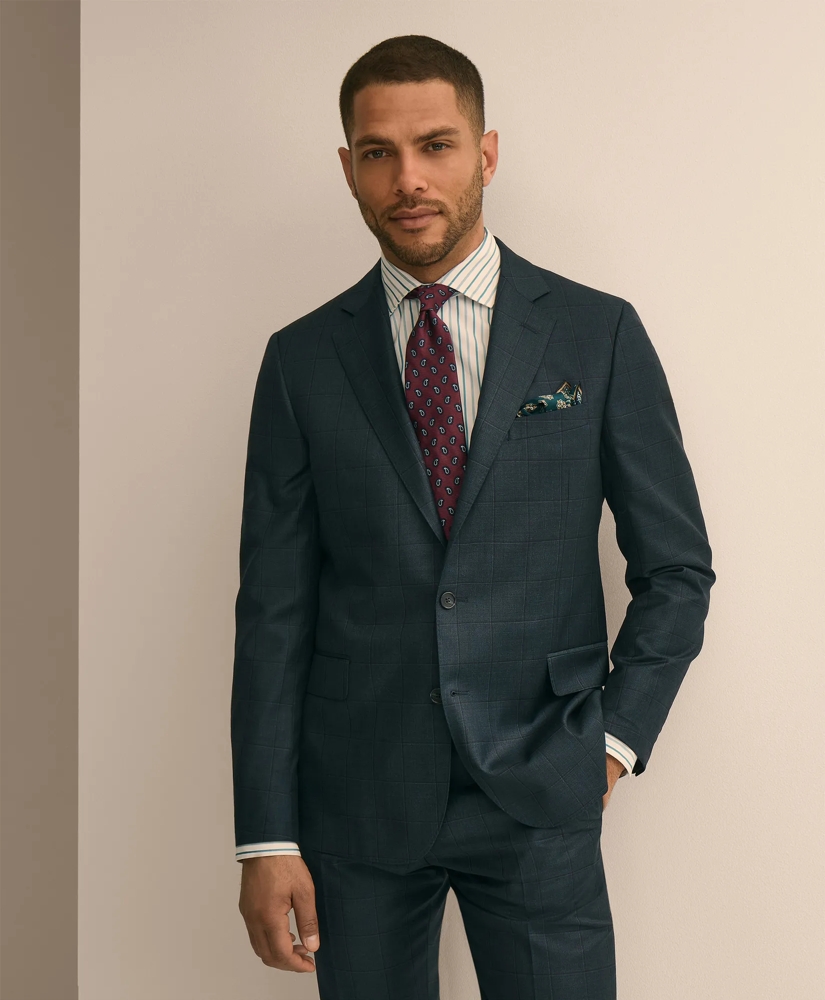 Classic Fit Wool Windowpane 1818 Suit, image 2