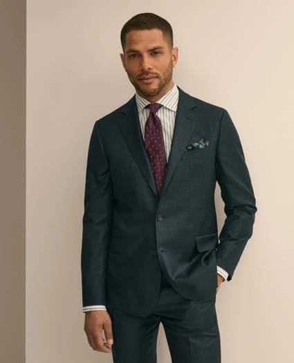 Classic Fit Wool Windowpane 1818 Suit, image 2