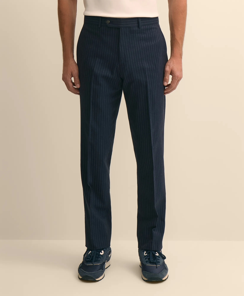 Classic Fit Cotton-Wool Pinstripe Suit Pants, image 2