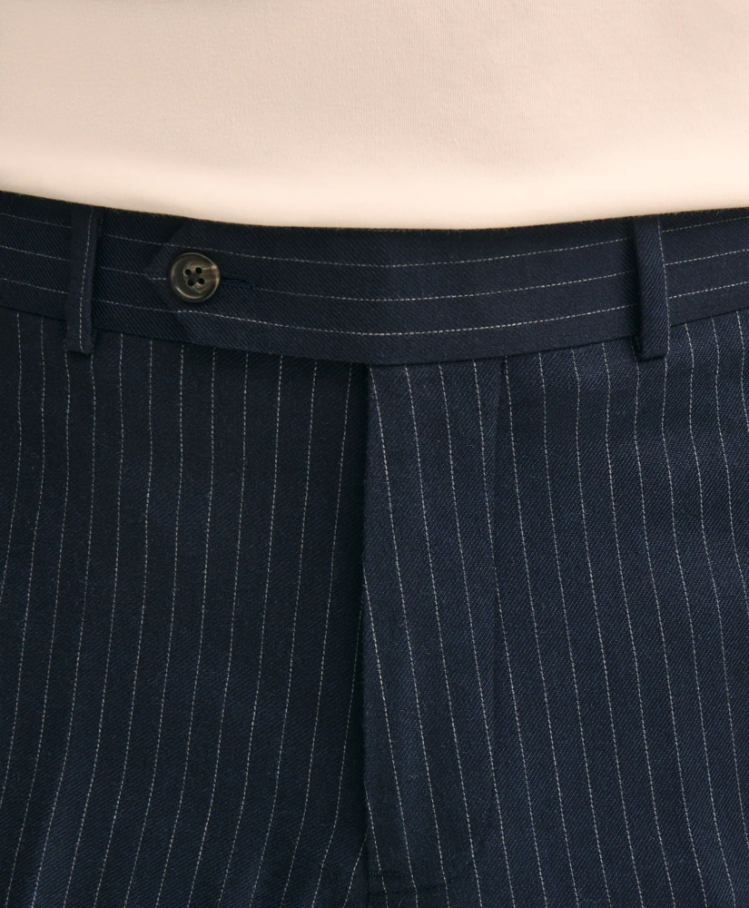 Classic Fit Cotton-Wool Pinstripe Suit Pants, image 4