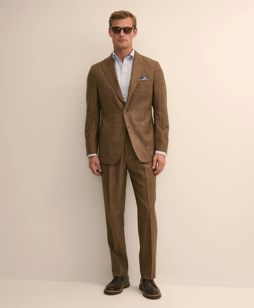 Classic Fit Pleated Wool Glen Plaid Suit Pants, image 1