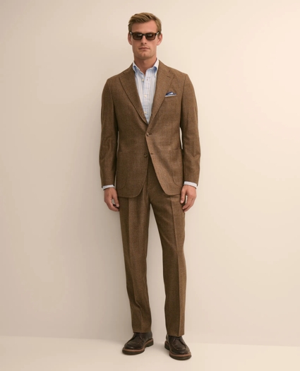 Classic Fit Pleated Wool Glen Plaid Suit Pants, image 1