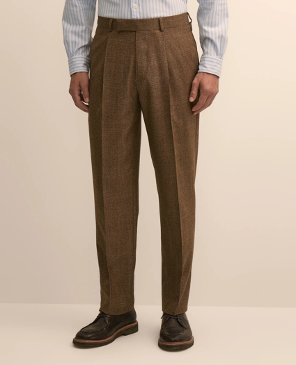 Classic Fit Pleated Wool Glen Plaid Suit Pants, image 2