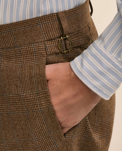 Classic Fit Pleated Wool Glen Plaid Suit Pants, image 4