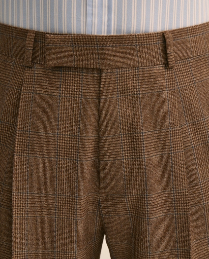 Classic Fit Pleated Wool Glen Plaid Suit Pants, image 5