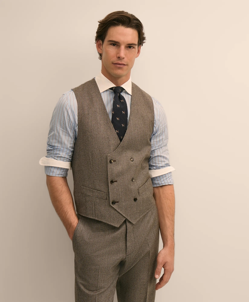 Classic Fit Wool Mini-Houndstooth 1818 Vest, image 1