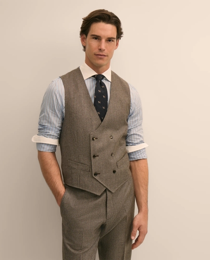 Classic Fit Wool Mini-Houndstooth 1818 Vest, image 1