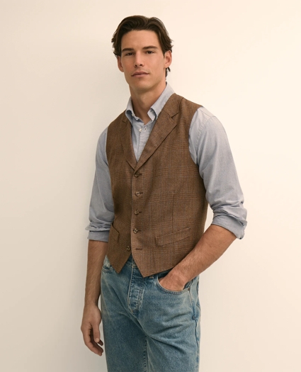 Classic Fit Wool Glen Plaid Suit Vest, image 1