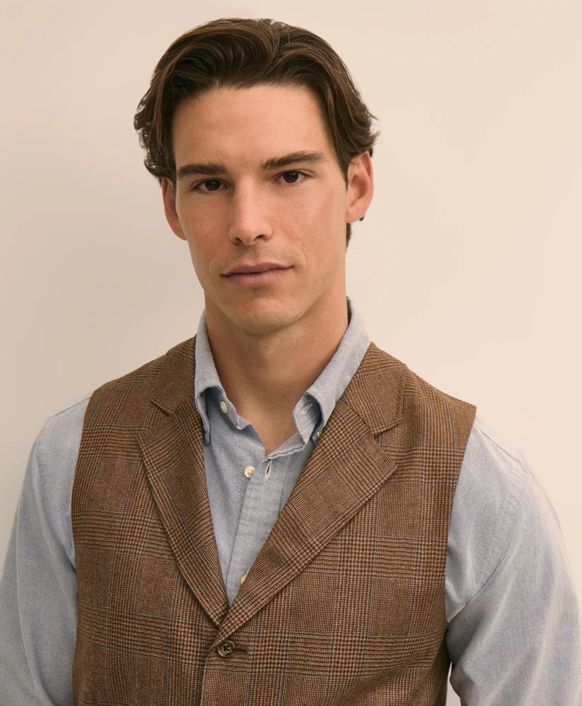 Classic Fit Wool Glen Plaid Suit Vest, image 2