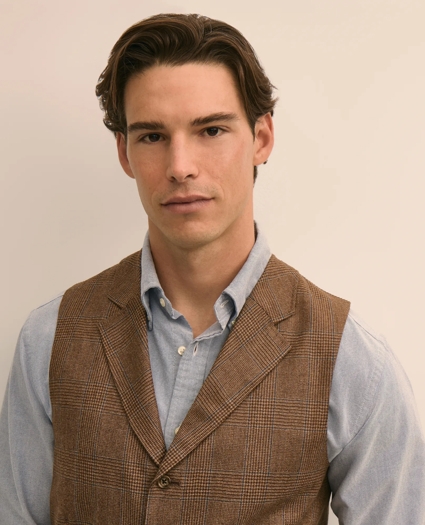Classic Fit Wool Glen Plaid Suit Vest, image 2