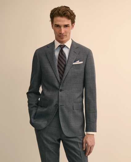 Slim Fit Wool Overcheck 1818 Suit, image 1