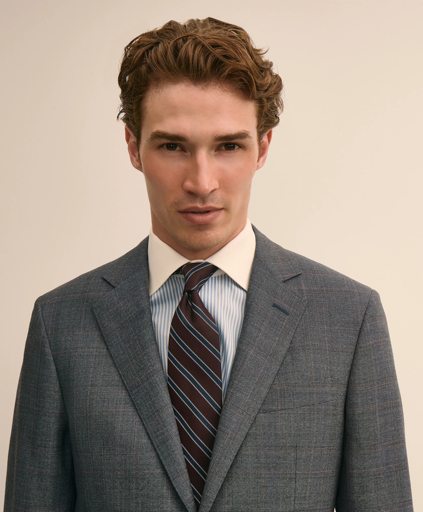 Slim Fit Wool Overcheck 1818 Suit, image 3