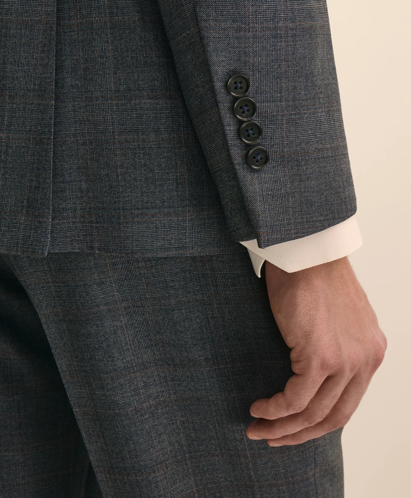 Slim Fit Wool Overcheck 1818 Suit, image 5