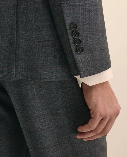 Slim Fit Wool Overcheck 1818 Suit, image 5