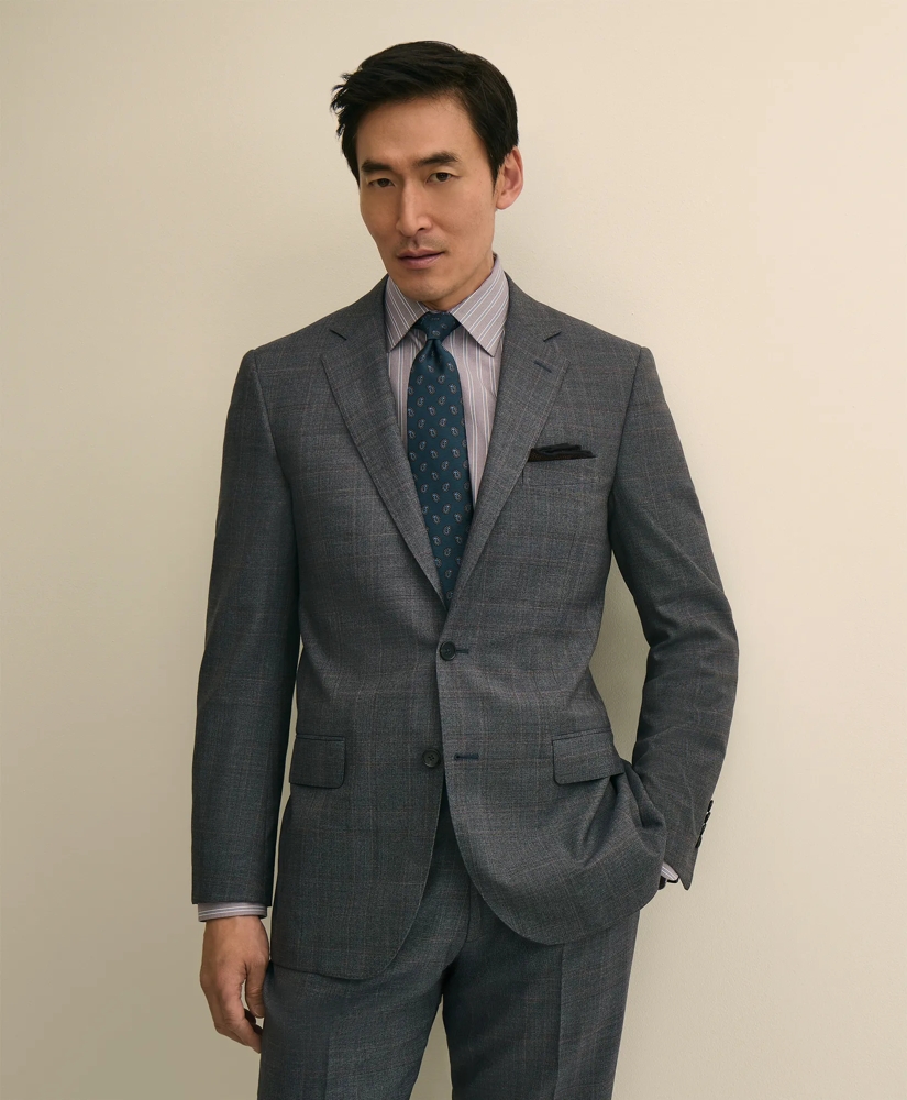 Traditional Fit Wool Overcheck 1818 Suit, image 2