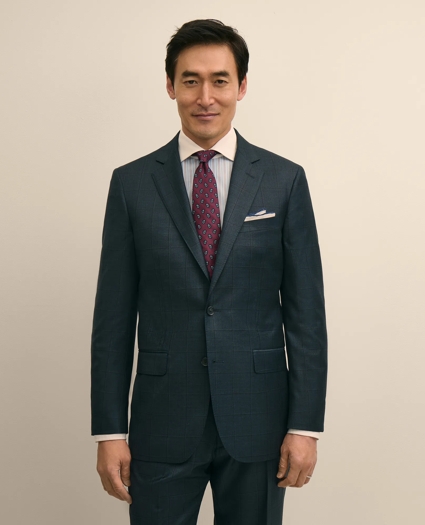 Traditional Fit Wool Windowpane 1818 Suit, image 2
