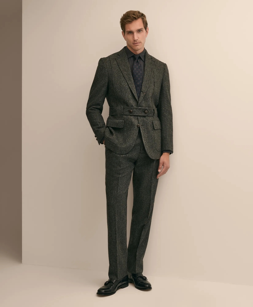 Classic Fit Flecked Wool Tweed Single-Pleat Suit Pants, image 1