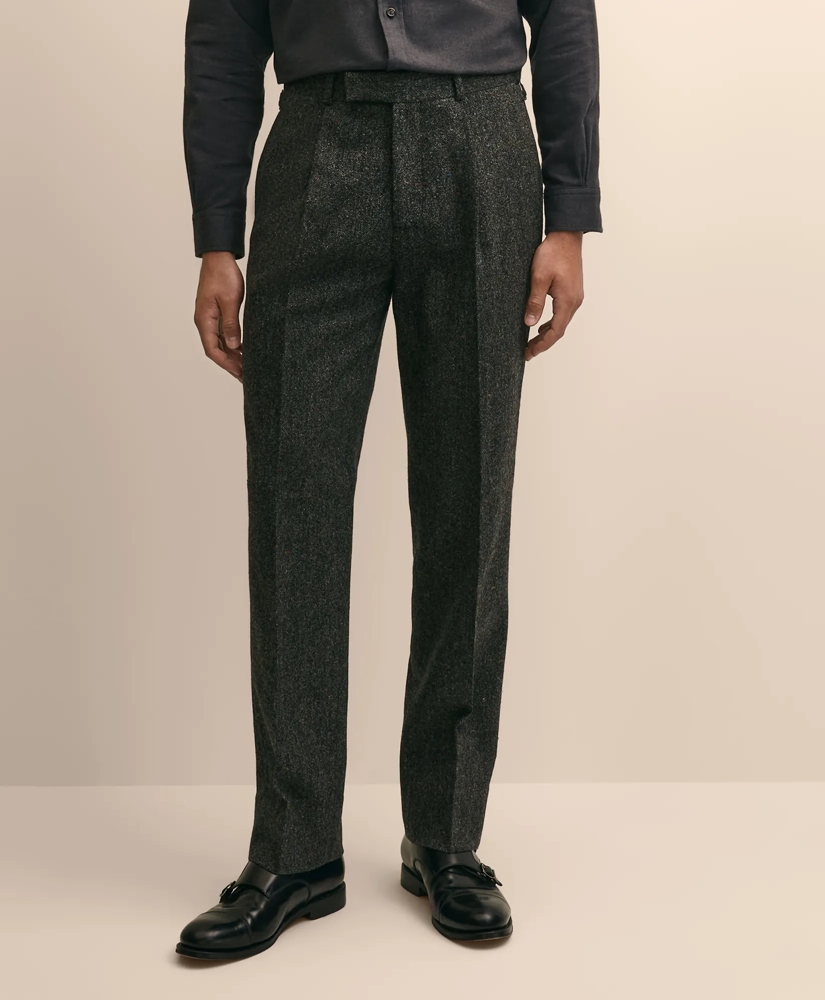 Classic Fit Flecked Wool Tweed Single-Pleat Suit Pants, image 2