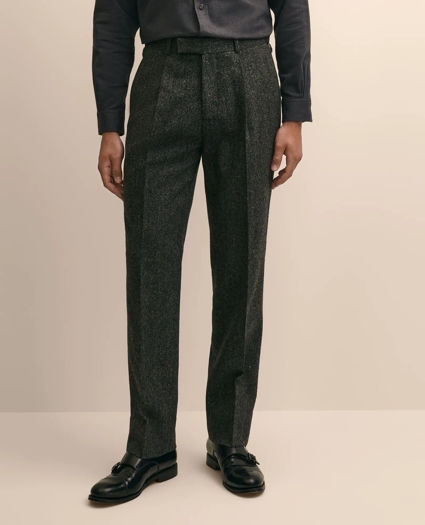 Classic Fit Flecked Wool Tweed Single-Pleat Suit Pants, image 2