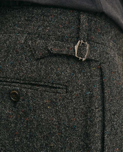 Classic Fit Flecked Wool Tweed Single-Pleat Suit Pants, image 4