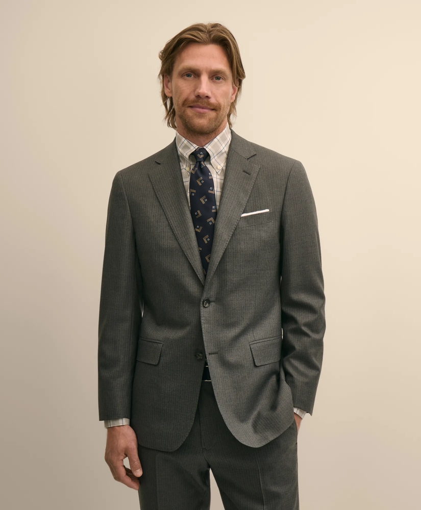 Brooks Brothers Explorer Collection Slim-Fit Pinstripe Wool Suit Jacket, image 1