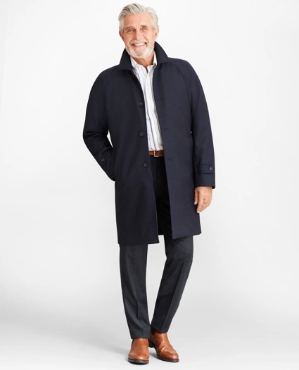 Water-Repellent Wool Raglan Trench Coat, image 2