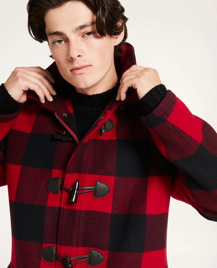 Wool Buffalo Check Duffle Coat, image 2