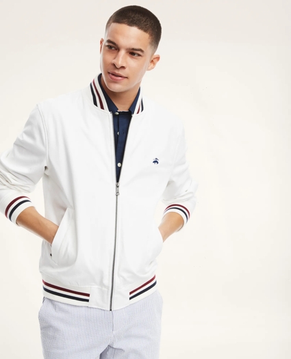 Stretch Cotton Tennis Bomber Jacket, image 1