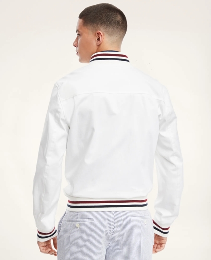 Stretch Cotton Tennis Bomber Jacket
