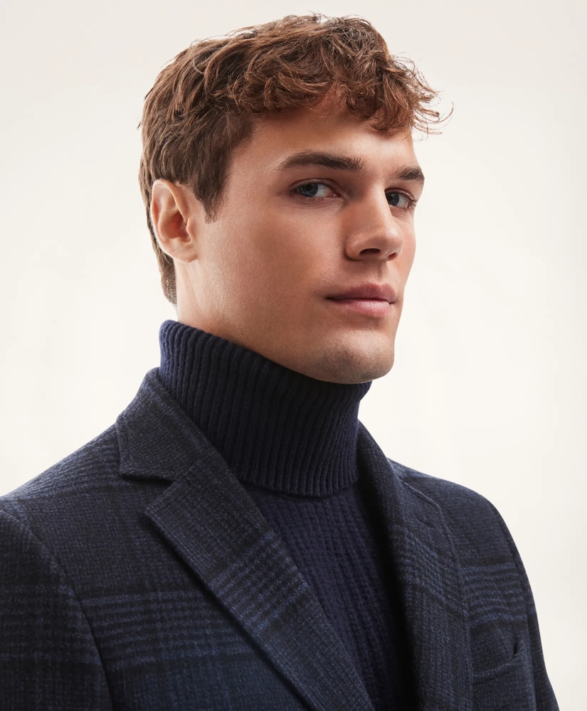 Wool Blend Glen Plaid Top Coat, image 3