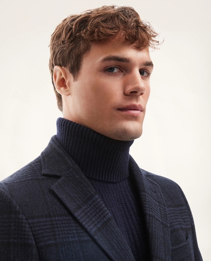 Wool Blend Glen Plaid Top Coat, image 3