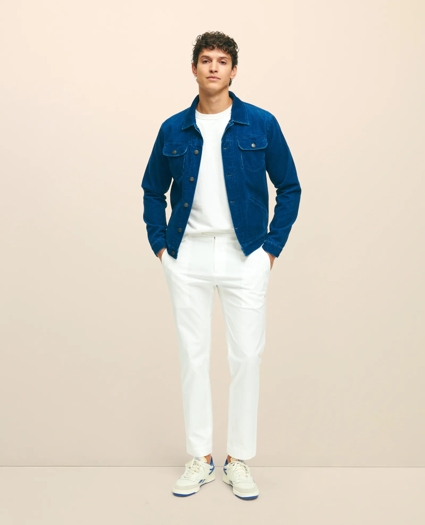 Medium Wale Corduroy Indigo Trucker Jacket, image 1