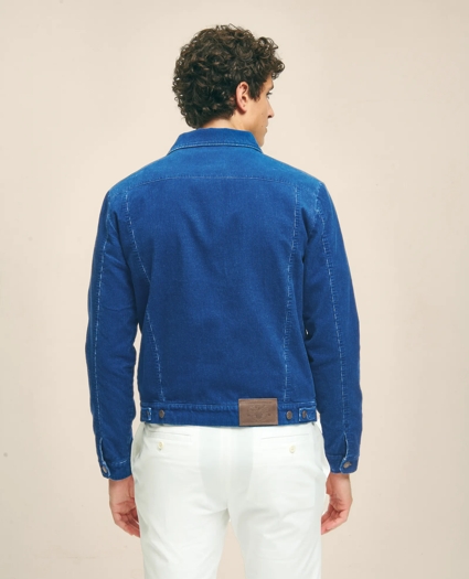 Medium Wale Corduroy Indigo Trucker Jacket, image 3