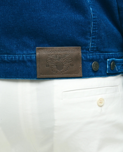 Medium Wale Corduroy Indigo Trucker Jacket, image 7