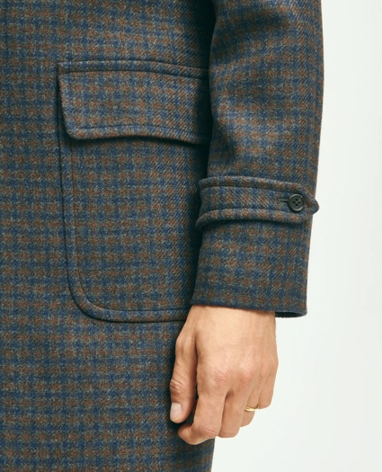 Wool Blend Balmacaan Guncheck Coat, image 7