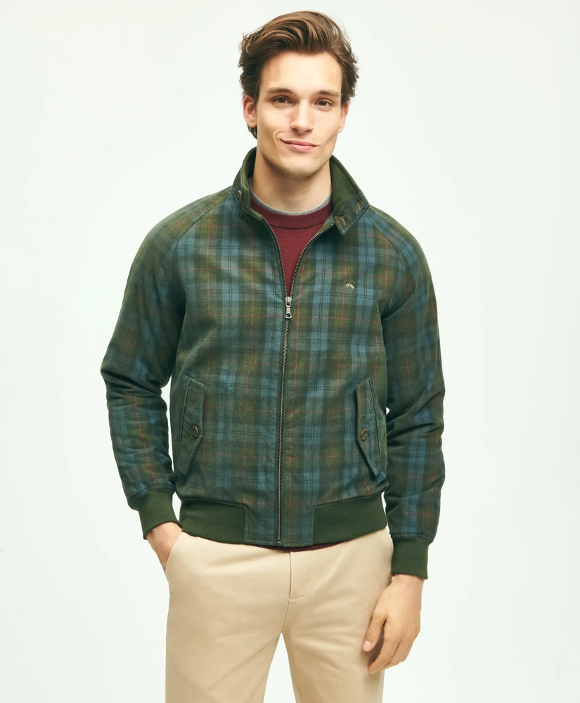 Cotton Corduroy Plaid Bomber Jacket, image 1