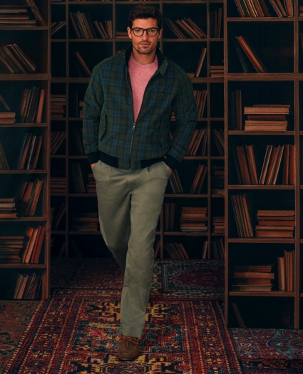 Cotton Corduroy Plaid Bomber Jacket, image 2