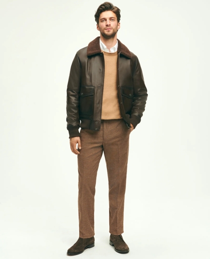 Leather Shearling Flight Jacket, image 4