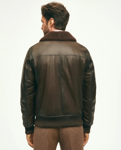 Leather Shearling Flight Jacket, image 5